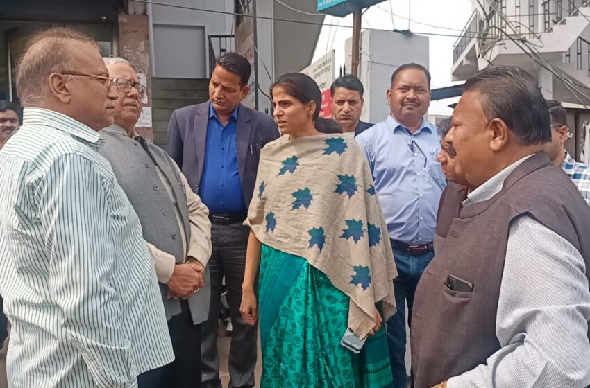  जिलाधिकारी श्रीमती सोनिका ने आढत बाजार को पटेल नगर स्थांतरण करने को लेकर स्थलीय निरीक्षण किया।