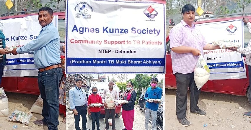  एग्नेस कुन्ज सोसाइटी होप प्रोजेक्ट ने टी बी,एचआईवी पेशेंट को पोस्टिक राशन बांटा।