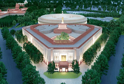  प्रधानमंत्री नरेंद्र मोदी नये संसद भवन का उद्घाटन किया।