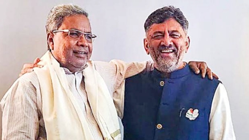  कर्नाटक नए मुख्यमंत्री सिद्धारमैया और डीके शिव कुमार डिप्टी मुख्यमंत्री।
