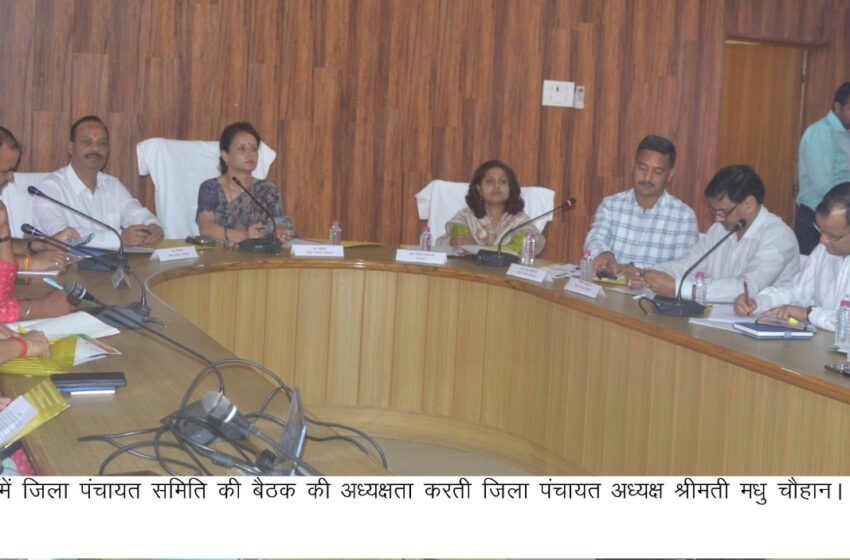  जिला पंचायत अध्यक्ष श्रीमती मधु चौहान ने जिला पंचायत  बोर्ड की  बैठक की।