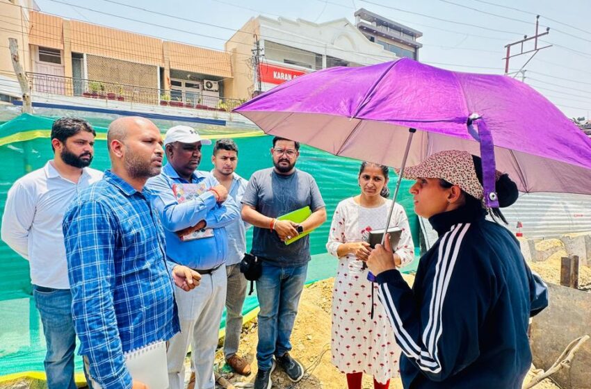  जिलाधिकारी श्रीमती सोनिका ने सहारनपुर चौक से भंडारी बाग तक चल रहे निर्माण कार्यों का पैदल  निरीक्षण किया।
