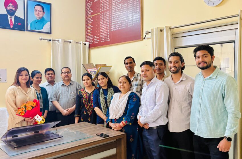  जिला सूचना अधिकारी पद पर प्रियंका जोशी ने संभाला कार्यभार।