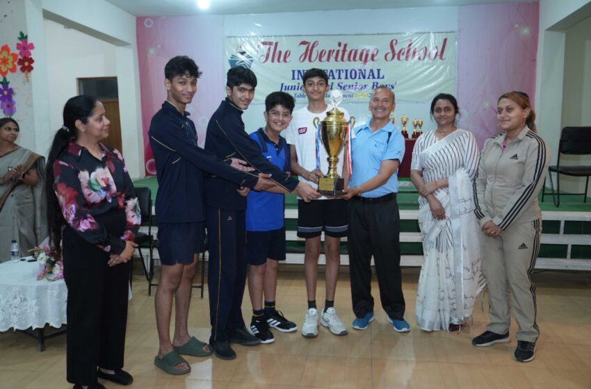  द हैरिटेज स्कूल के तत्वावधान में चौथे इंटर स्कूल जूनियर और सीनियर बालक टेबल टेनिस टूर्नामेंट (2026-27) का उत्साहपूर्ण समापन हुआ।